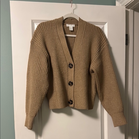 H&M Sweaters - H&M Tan Ribbed Knit Cardigan Sweater